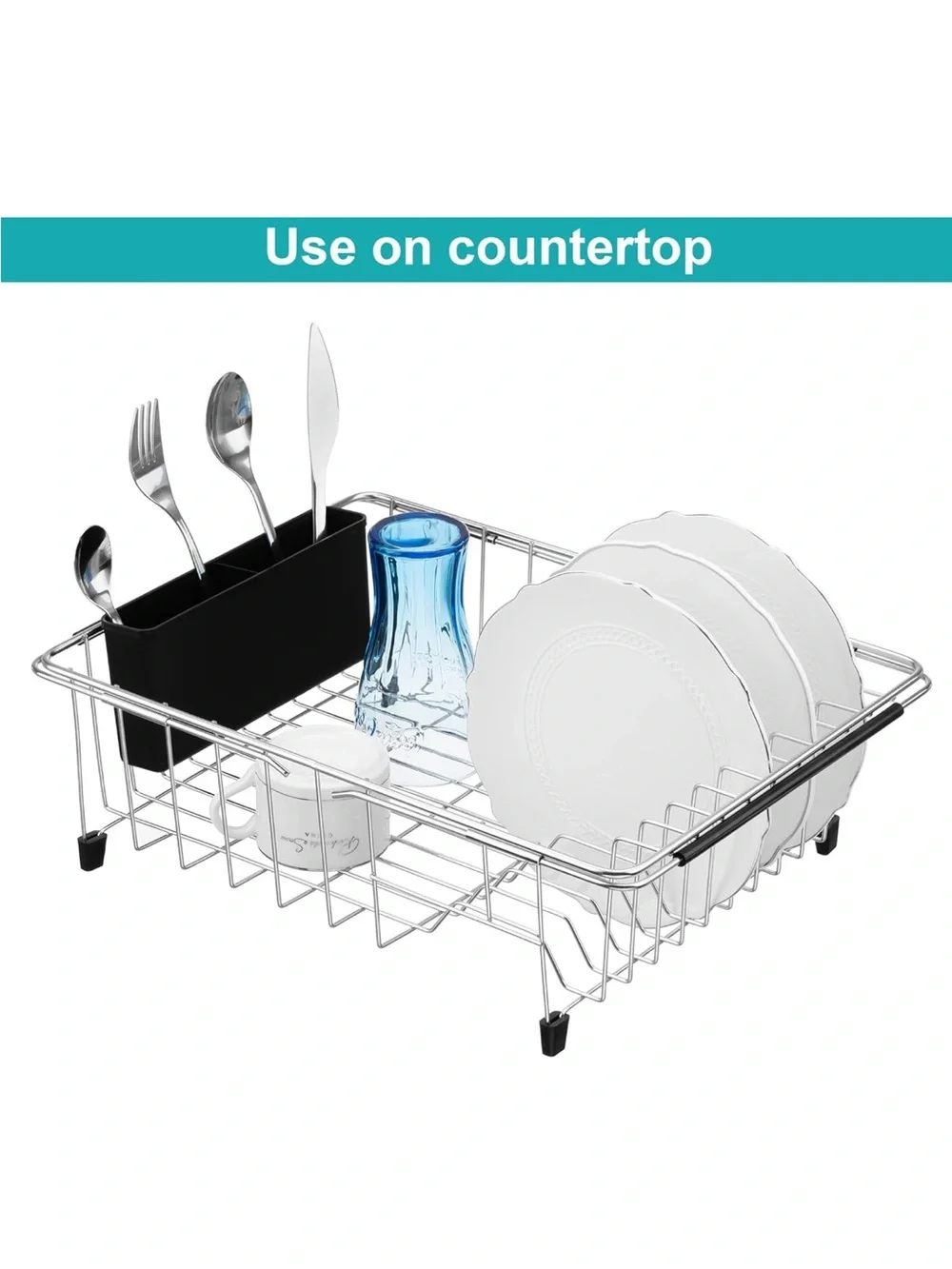 Expandable Multifunctional Dish Drying Rack, Over The Sink, In-Sink, On Counter